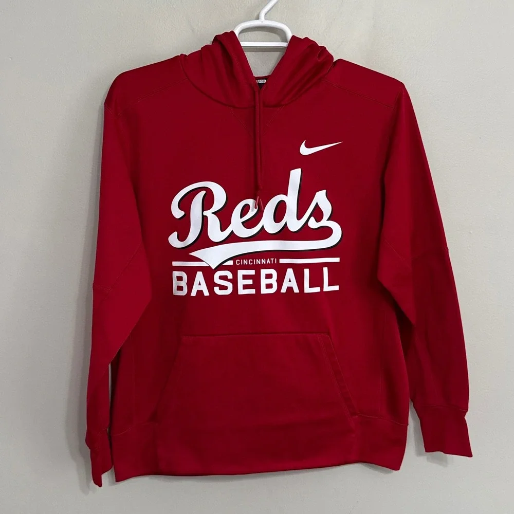 Nike BSBL Dri-Fit Mens Large Cincinnati Reds Fleece Lined Hoodie Sweatshirt